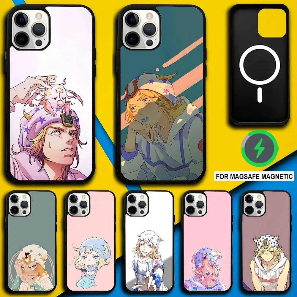 

J-Johnny Joestar J-Jojo Phone Case For iPhone 16,15,14,13,12,11,Pro,Max,Plus,Mini,SE4,E Magnetic Magsafe Wireless Charging