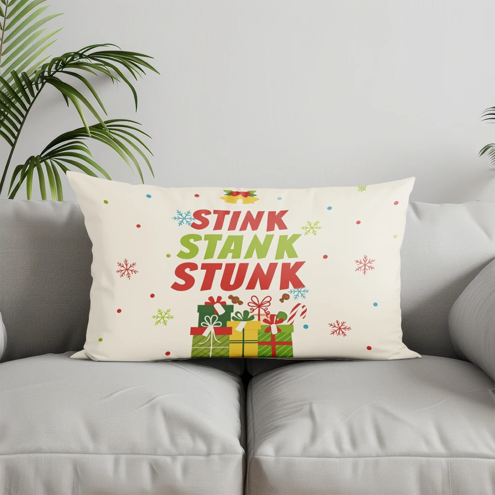 ديكور المنزل عيد الميلاد إكليل عيد ميلاد سعيد مناسبة ل أريكة غرفة نوم سيارة وسادة غطاء وسادة وسادة الظهر مستطيلة