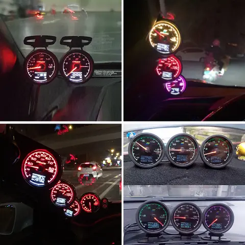 7 Color Car GReddi LCD Digital Display Turbo Boost water temp oil temp oil press racing meter Fuel pressure Air fuel ratio Gauge 8 best sales autometer gauge - №4