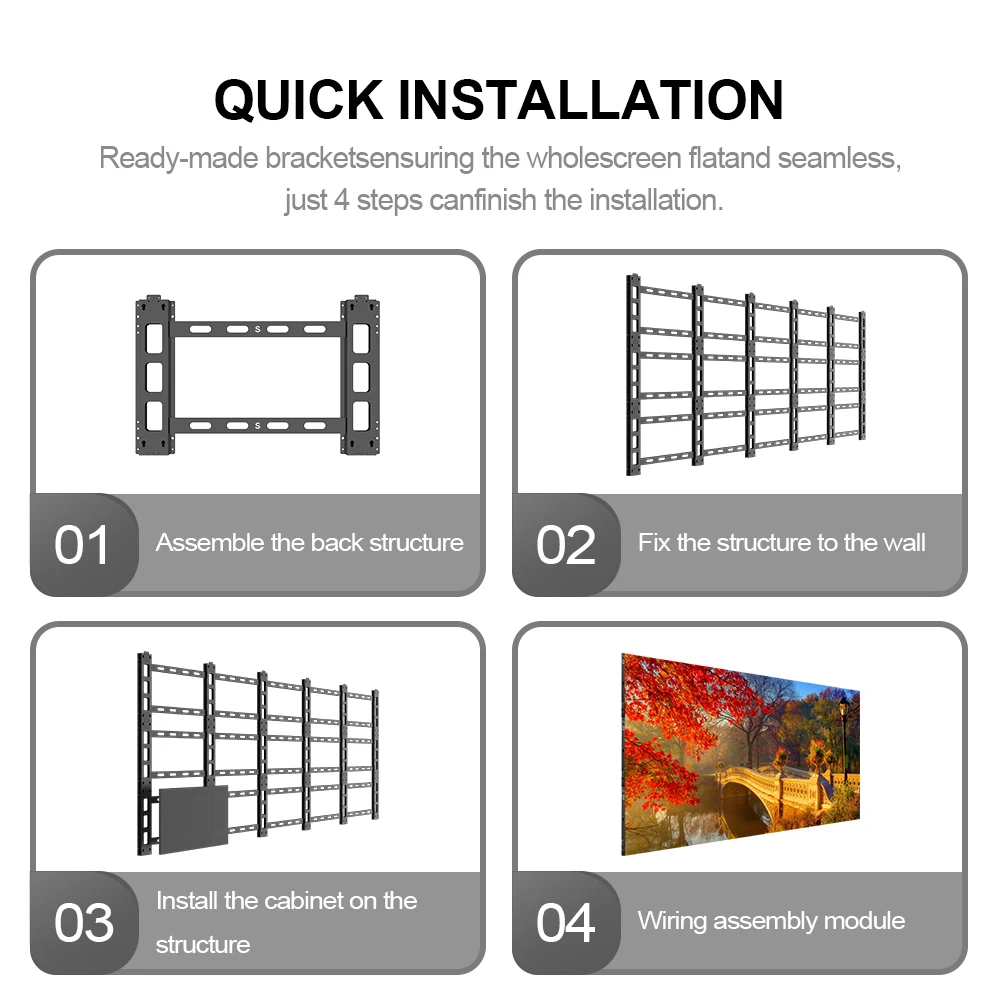 P2.5 Indoor Full Color HD RGB Waterproof Easy Install LED Video Wall Panel for Shopping Mall Advertising with 5-Year Warranty