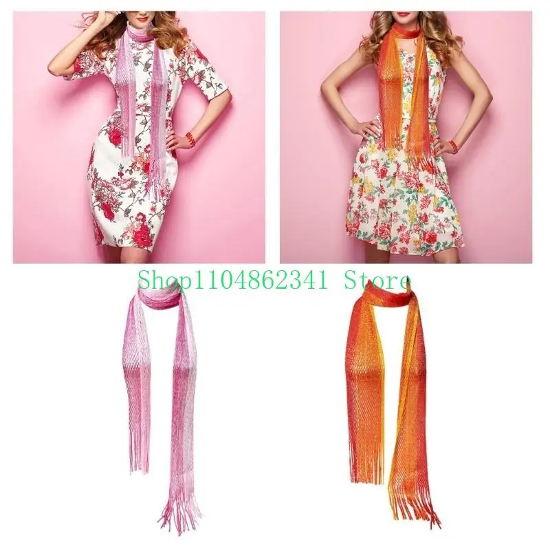 5ASD 여성 스키니 스카프 얇은 초커 니트 벨트 긴 타이 스카프 가방 핸들 랩