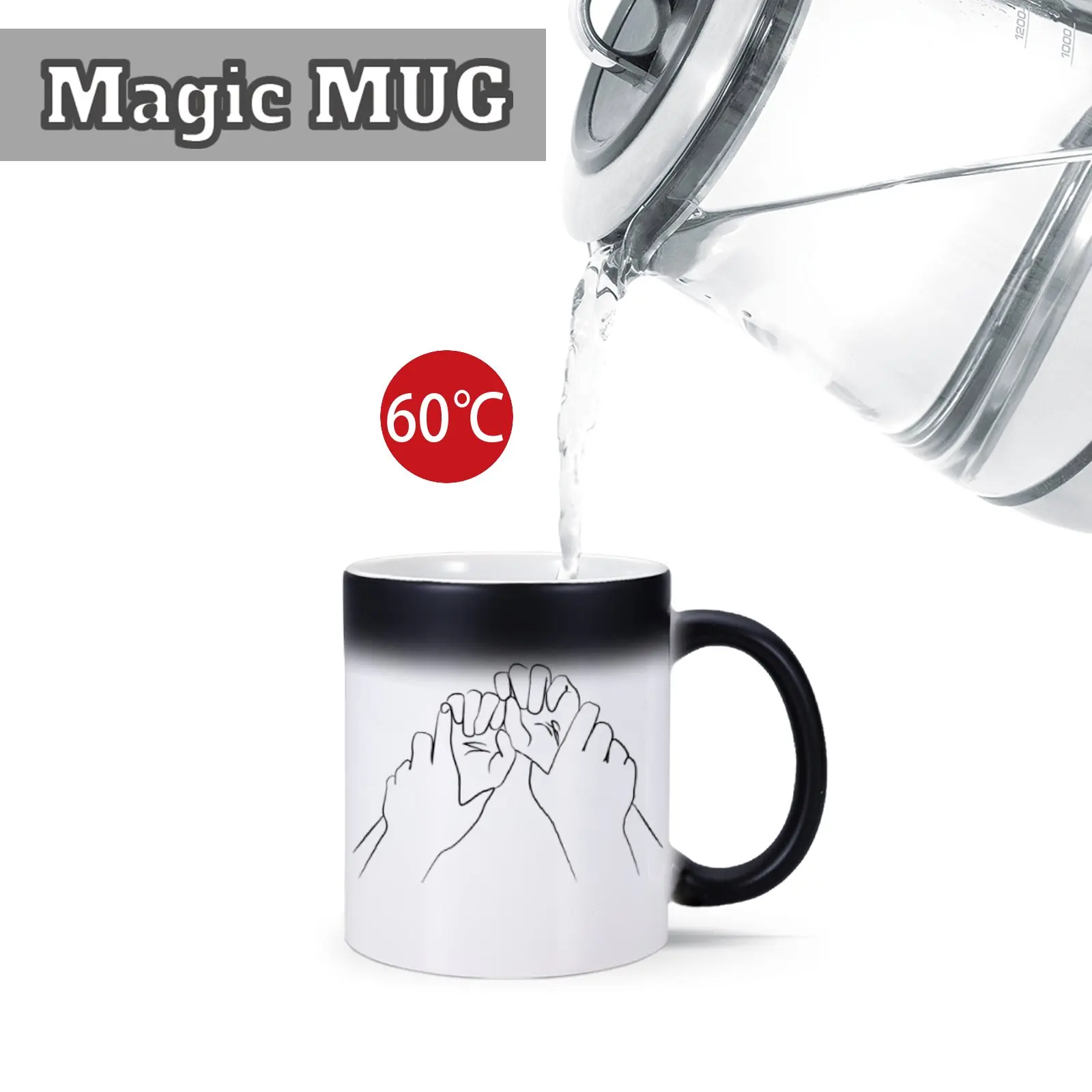 Custom Prank Cup Magic Mugs Valentine's Day Gifts Colour Changing Cup Heat Activated Any Image Photo or Text Printed on Mugs