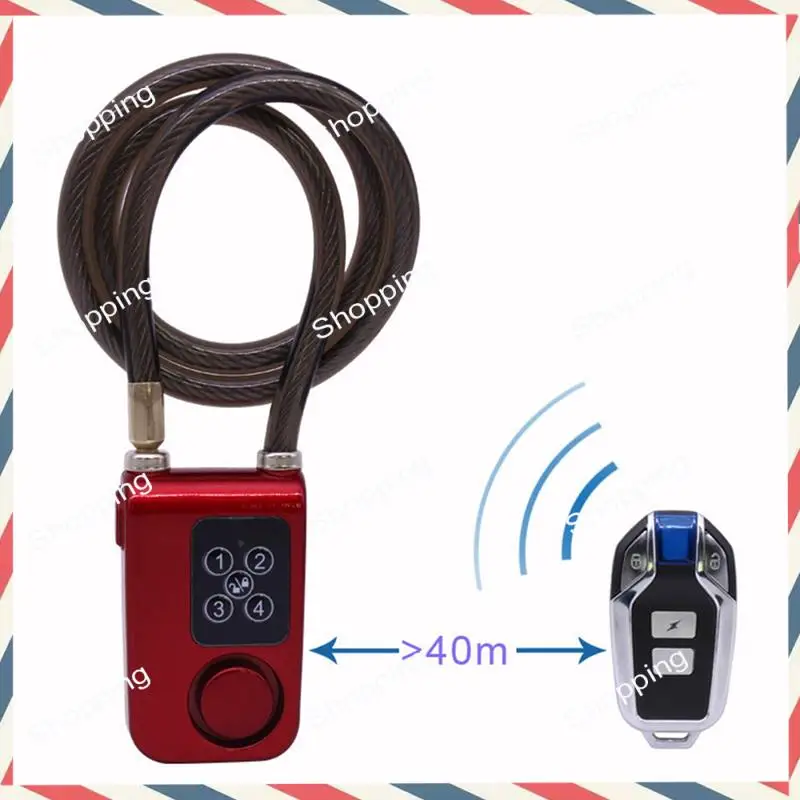 Cerradura de alarma con Control remoto inalámbrico M20K, cerradura de alarma con vibración antirrobo, cerradura de cadena con código de motocicleta eléctrica, color negro