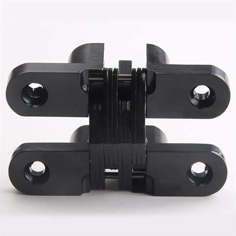 Zinc alloy Black cross concealed door hinge folding wooden door hinge