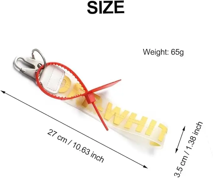 PVC for Off Classic White Compatible Wristlet Strap for Key, Hand Wrist Keychain Lanyard Key Chain Holder for Men and Women