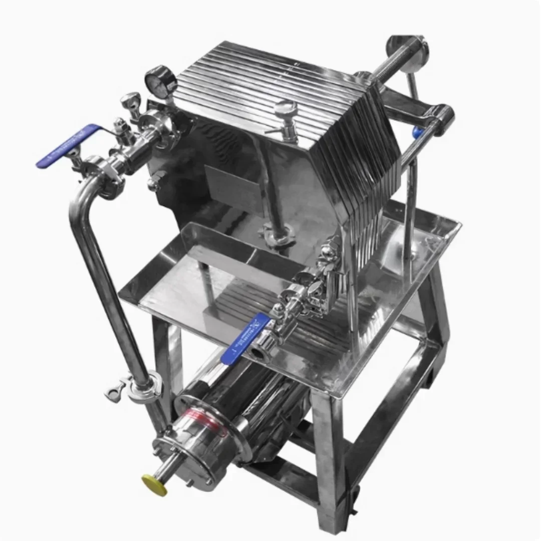 

Excellent Top Quality Hot Sales304/316 Stainless Steel Wine Beverage Small Size Plate And Frame Filter Press Machine With Electr
