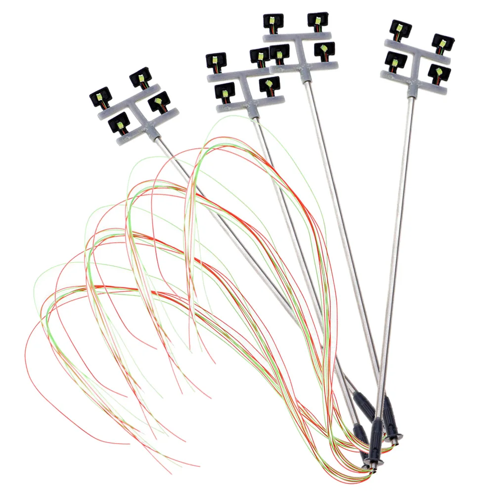 BEDW-4 PCS HO Scale Model Lighting Tower,Tower Lights Model Lights Layout Lamppost For Train/Garden/Playground/Stadium