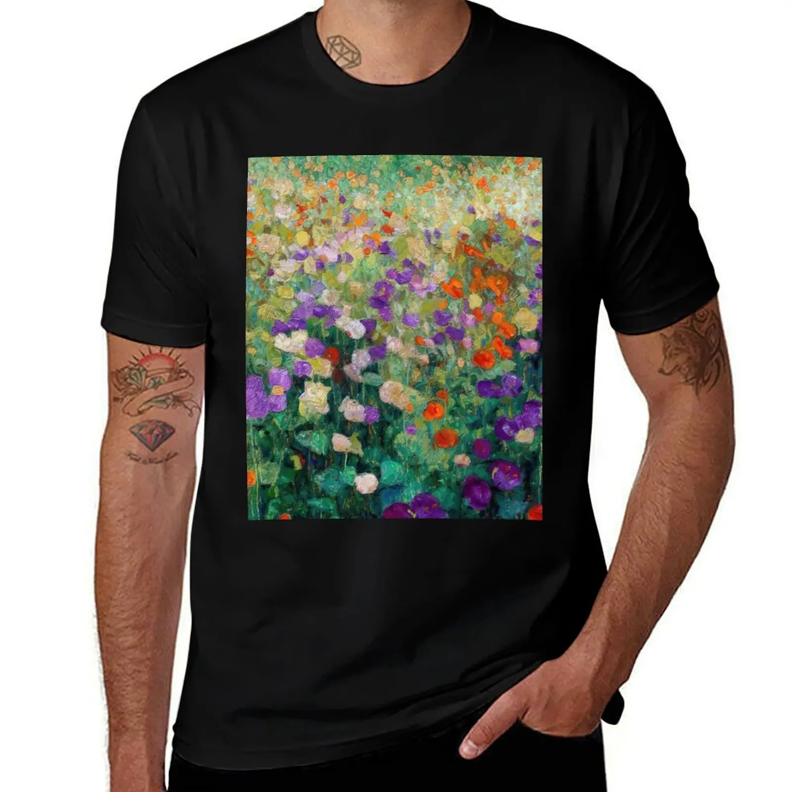 Gustav Klimt - Flower Garden T-Shirt cute clothes vintage graphic tee heavyweights t shirts men