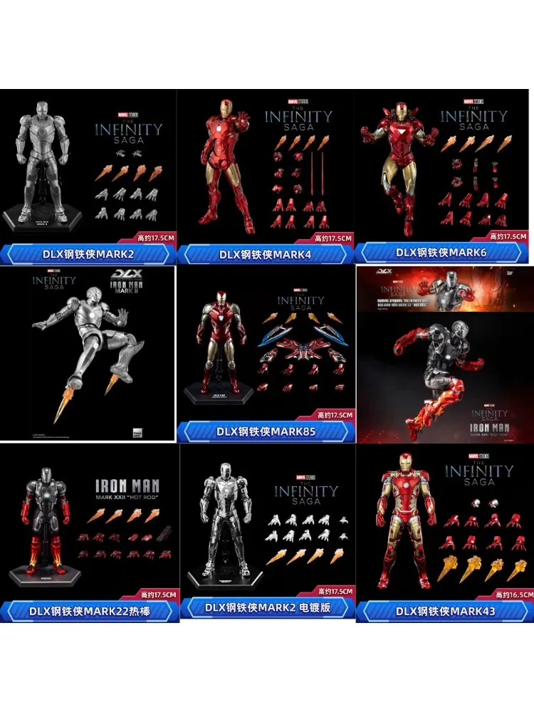 Threezero 3A Marvel's Infinity Saga Iron Man Mark22 Mark2 Mark6 Mark85 Hot Rod Light-up Gearticuleerd Afgewerkt Model Kit Cadeau Speelgoed - afbeelding 2