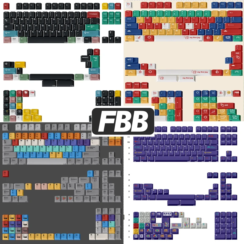 Механические колпачки для клавиш FBB, переключатели MX с профилем PBT Cherry, подходят для большинства 61/68/84/87/96/100/104/108 клавиш, аксессуары для клавиш «сделай сам»