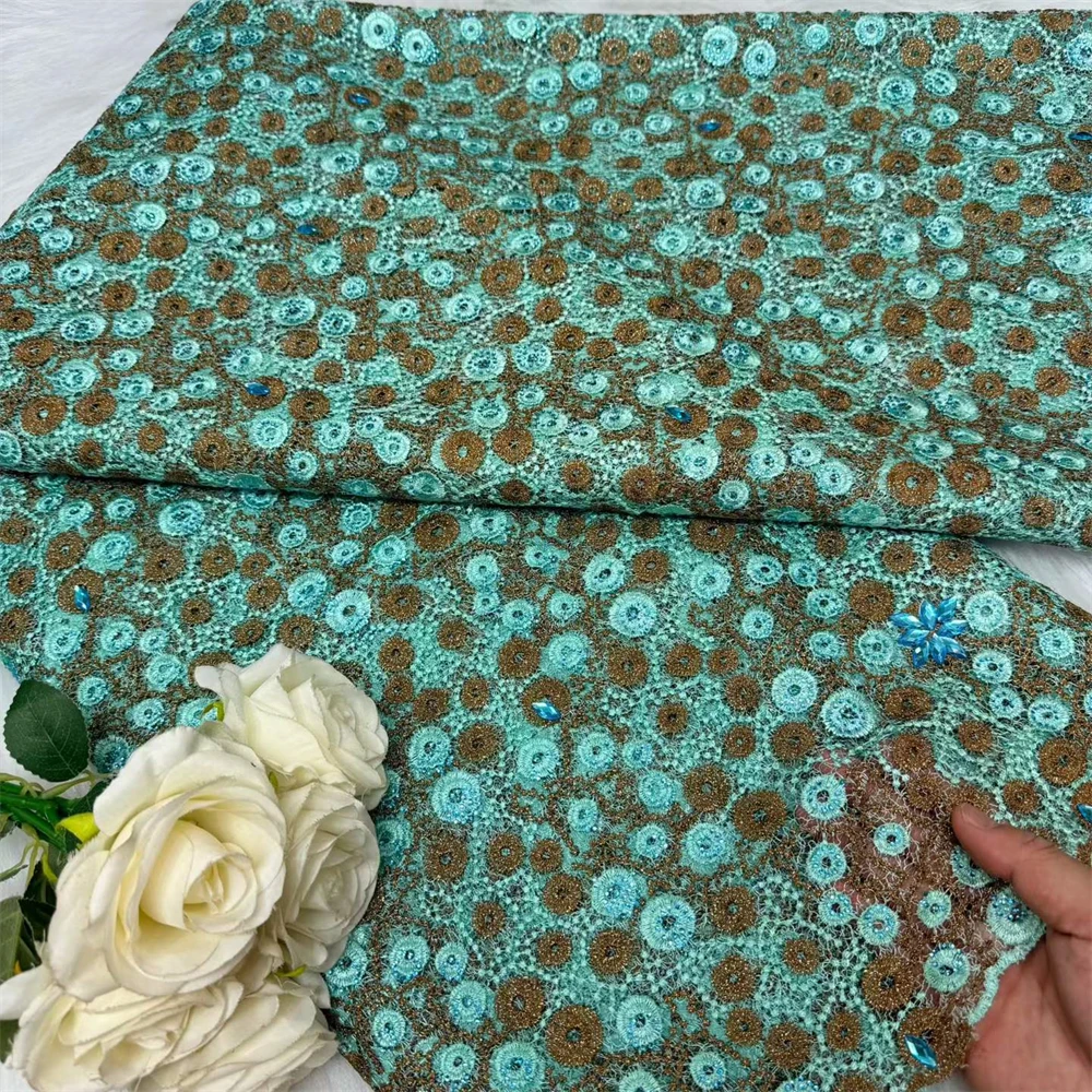 Originele Afrikaanse Guipure kantstof 2027, hoge kwaliteit, 5 yards, Nigeriaanse wateroplosbare kantstof voor dames, bruiloft en feest.