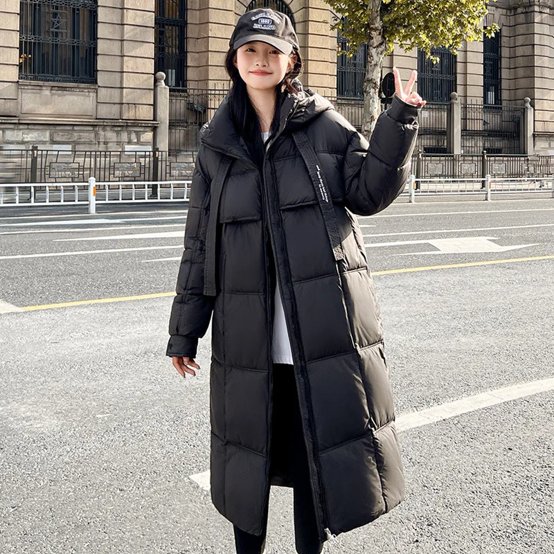 

Oversized Long Parkas Warm Winter Women's Clothing Thicken Down Cotton Over-the-knee Puffer Jacket Winter Cold Coat Super Hot