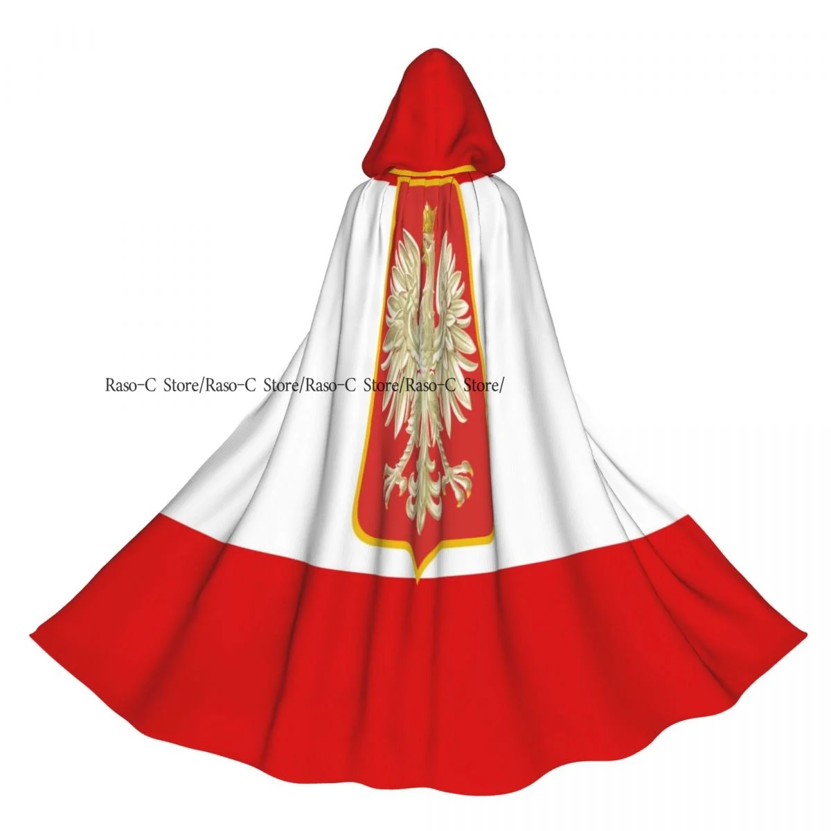 بولندا لامع العلم الجرونج مقنعين عباءة البوليستر للجنسين الساحرة الرأس زي التبعي #6