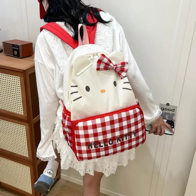 

Новый рюкзак Hello Kitty, школьный рюкзак Gir Heart, милый мультяшный студенческий рюкзак, сумки большой вместимости для женщин, каваи, мультфильм