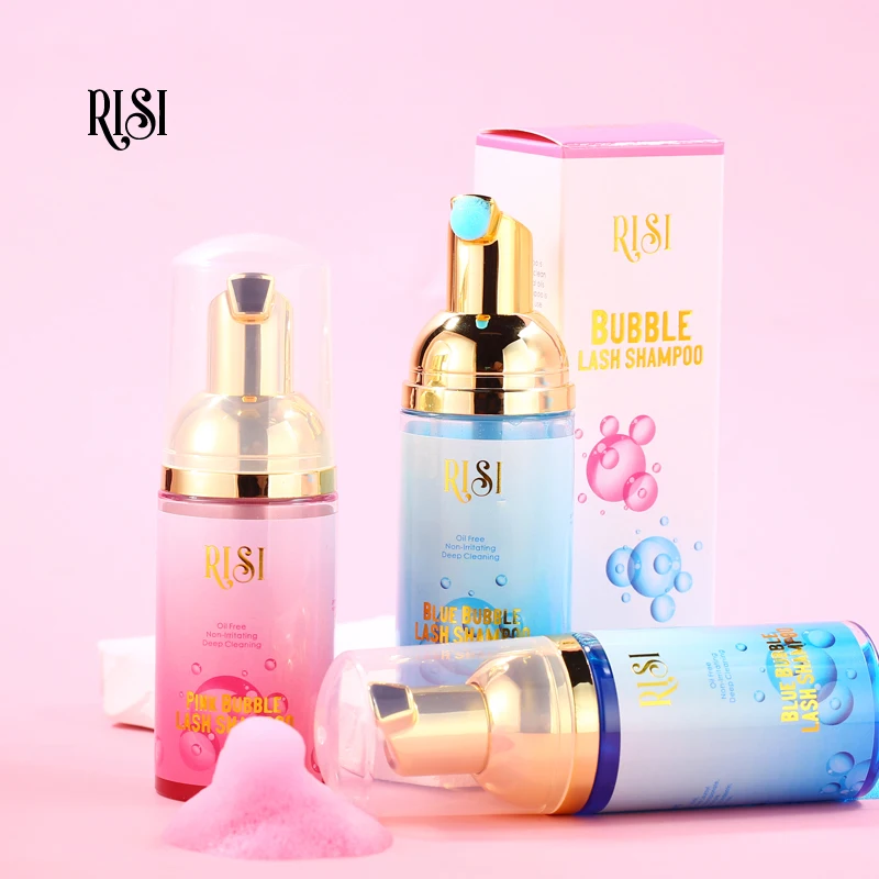 Free Pink Bubble Eye Lash Foam Cleanser Shampoo Mousse For Eyelashes Extension Eyelash Cleaning Foam Pump Clean