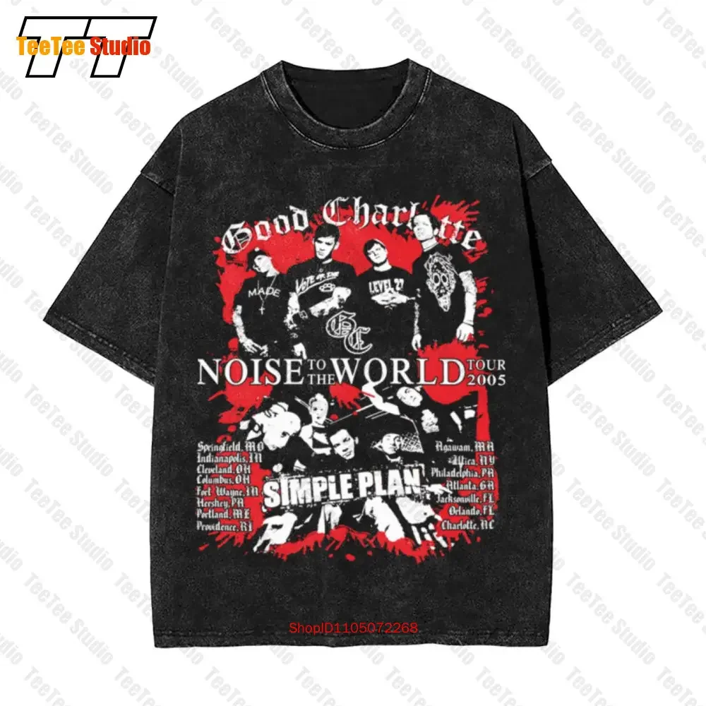 2005 Good Charlotte Simple Plan Band Concert Vintage Oversized T-Shirt Large Punk Rock Emo V9YW