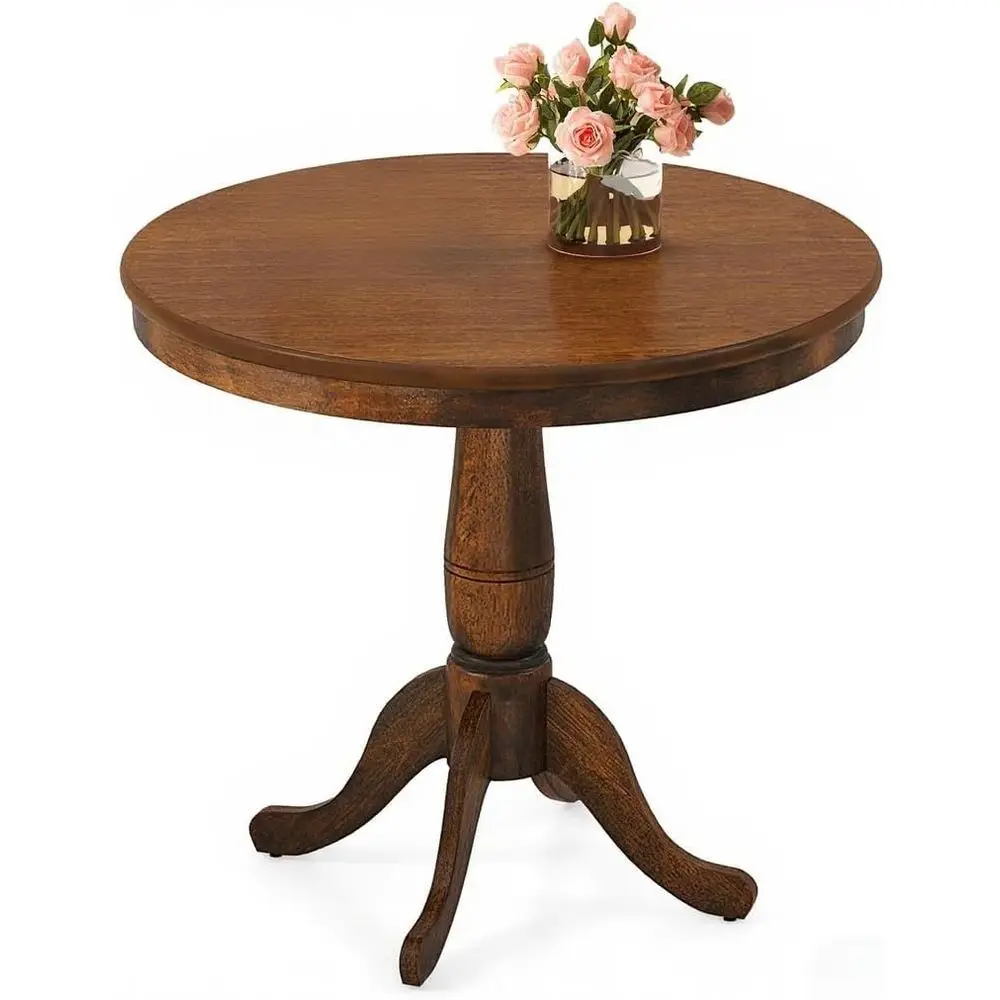 

Обеденный стол на деревянной подставке на 2-4 человека, 32 дюйма, с регулируемыми ножками, идеально подходит для небольших помещений, кухни, ресторана, бара