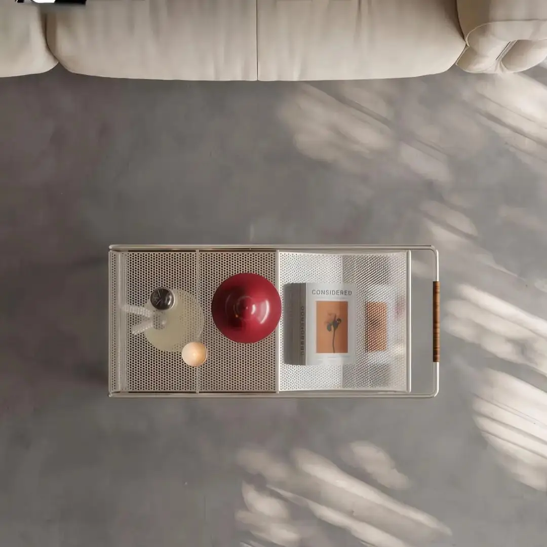 movable pulley, sofa side table, living room storage trolley coffee table