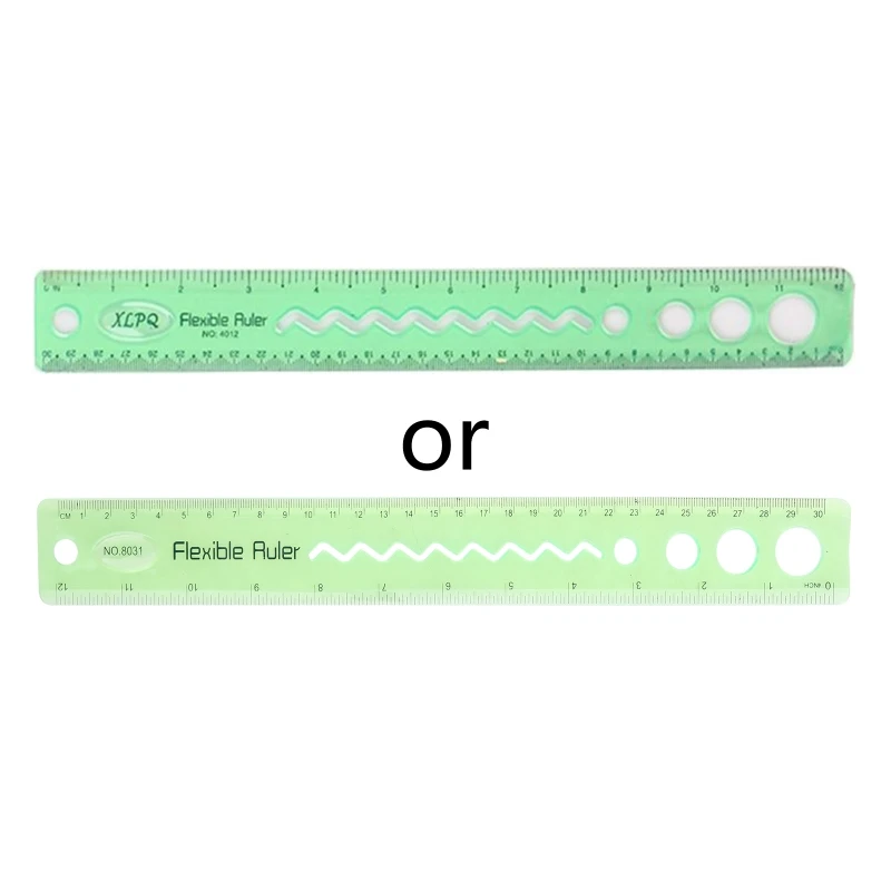 Soft ruler Double scale infinite bending length students rules for School Office Blue light pink white colors