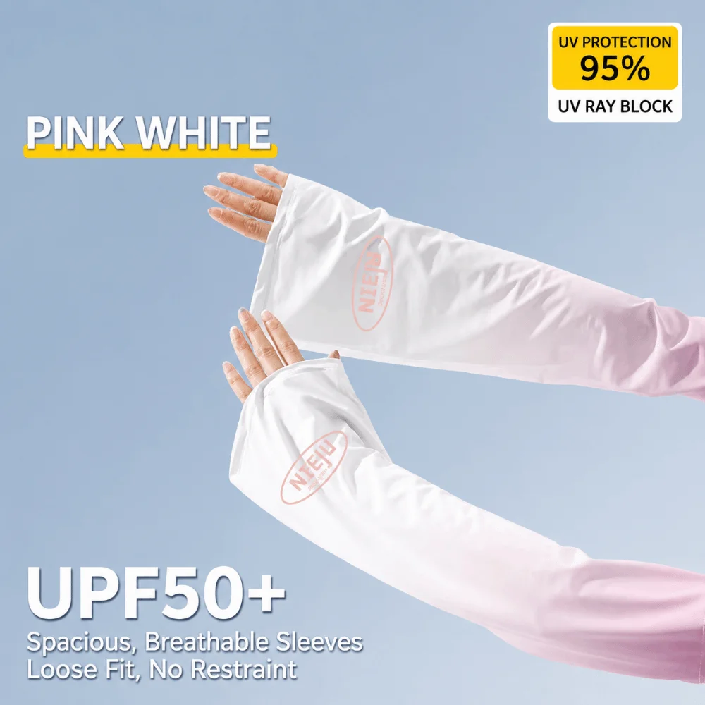 

1pair New Gradient Color Arm Cover Loose Fit UV Protection Arm Sleeves Ice Silk Sun Protection Sleeve Summer