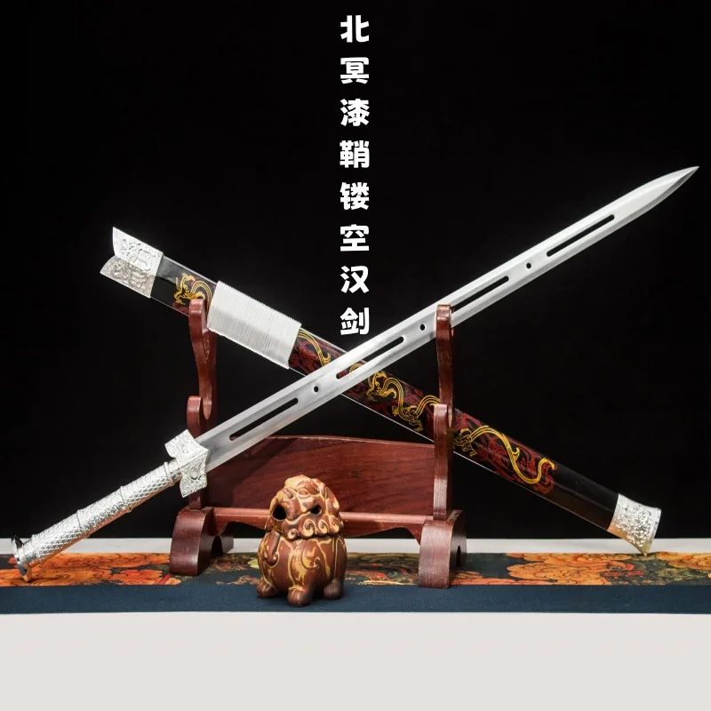 Longquan Sword Live Same Style Han Sword, Long Sword, True Sword, High Manganese Steel Integrated Hand Forged Zhenzhai Sword