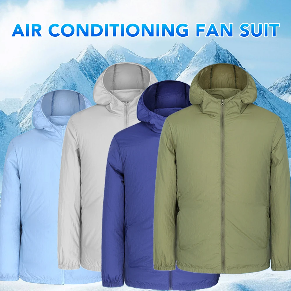 

Summer New Youth Hooded Long Sleeve Refrigeration Air Conditioning Clothes USB Fan Cooling Coat Sun Protection Skin Clothes