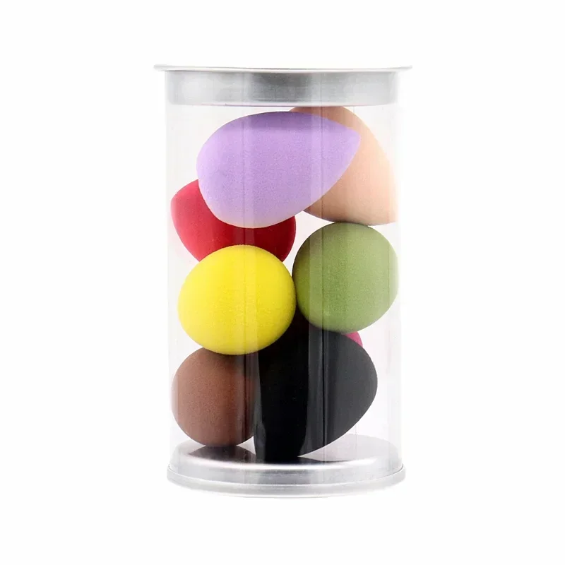 Ensemble d'éponges de maquillage, 8 pièces/boîte, bouffantes de poudre cosmétique pour fond de teint, crème, correcteur, outil mélangeur de maquillage avec boîte de rangement