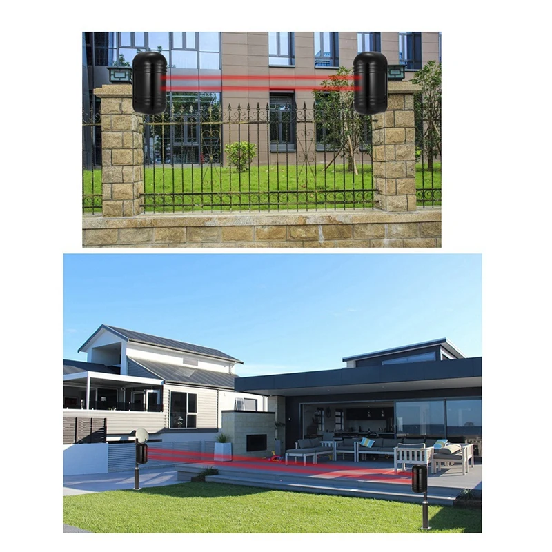 Wired Dual Beam Photoelectric Infrared Sensor Barrier Detector 100M Alarm Tamper Alarm For Park Burglar Alarm System