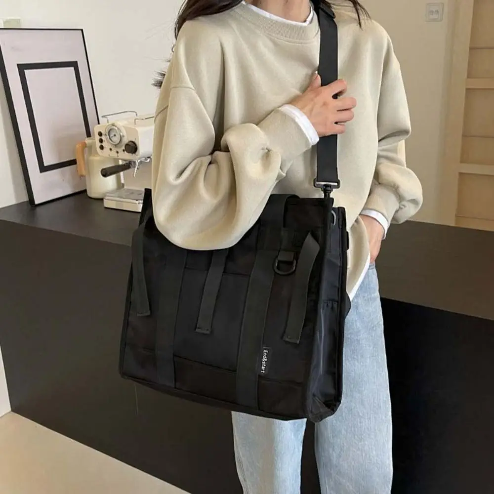 Large Capacity Oxford Briefcase Multi-functional Solid Color Oxford Crossbody Bag Waterproof Portable Shoulder Bag Laptop Bag