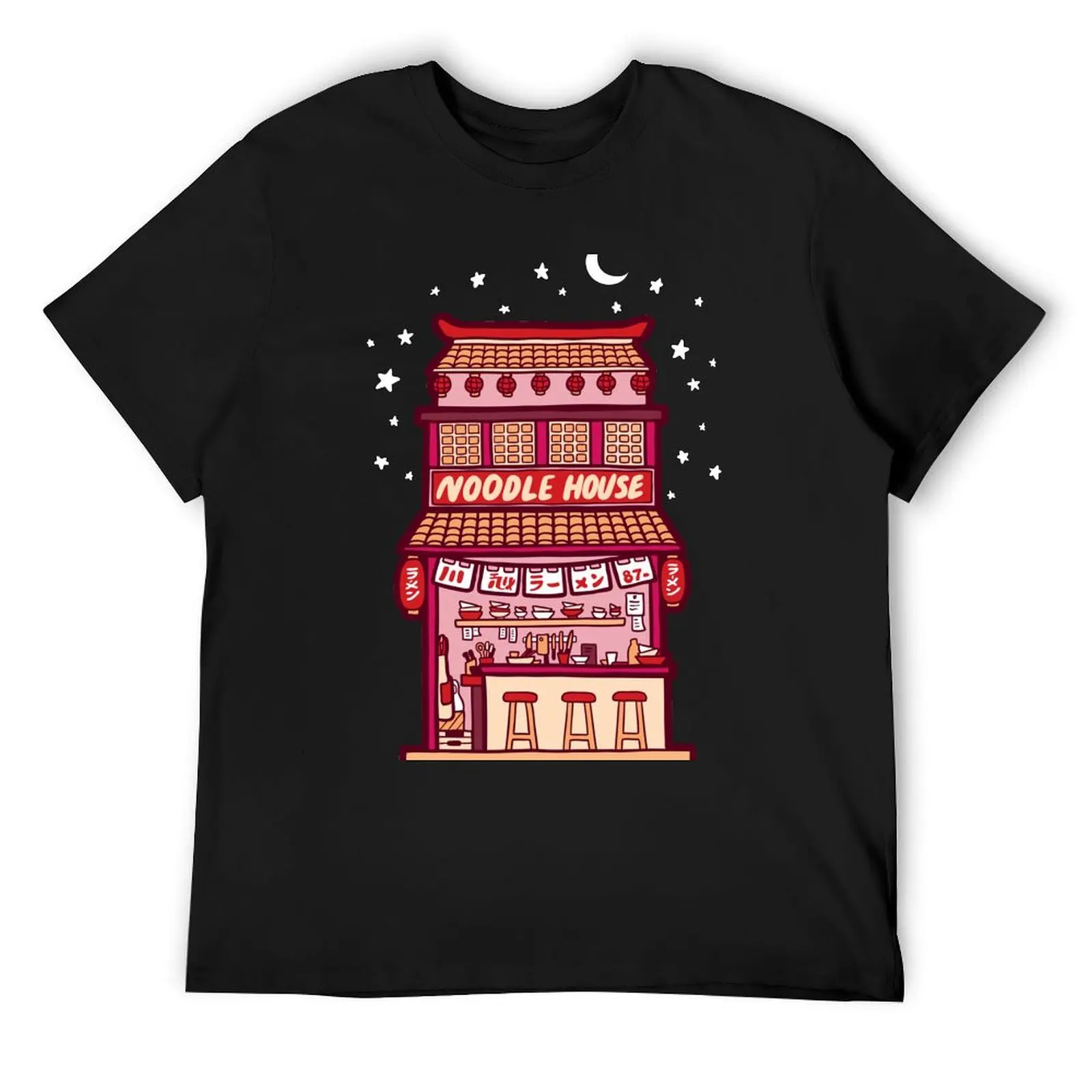 

Noodle House at Night T-Shirt cute clothes summer tops cotton graphic tees oversizeds outfits for men