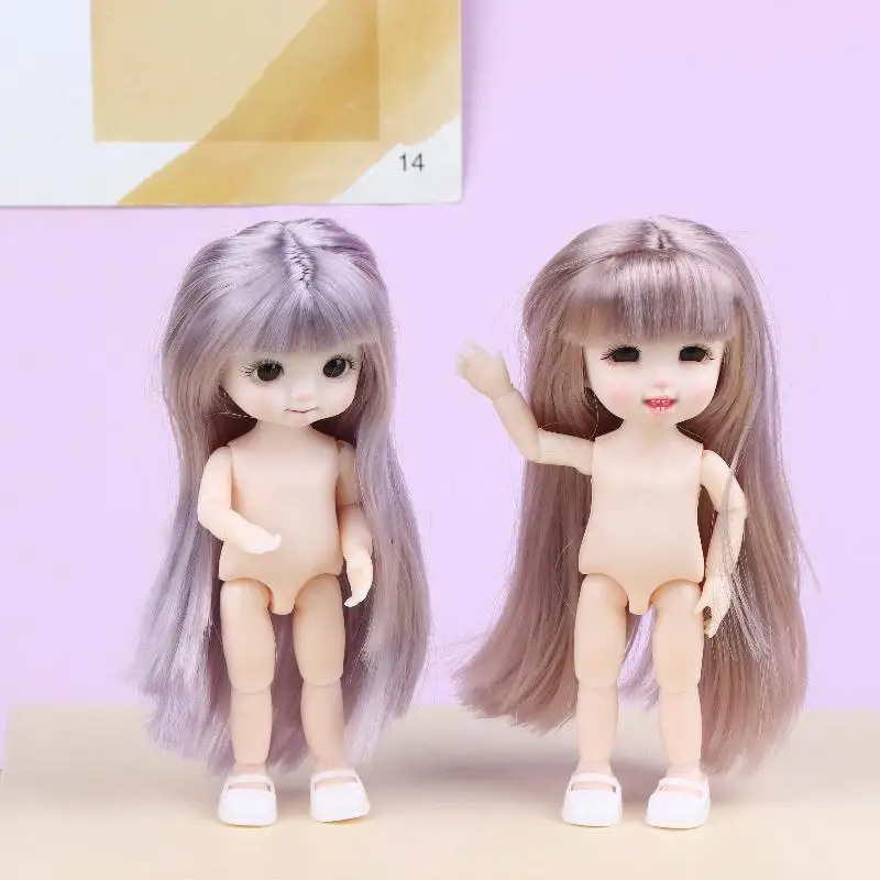 16cm Posable Nude Girl Doll 13 Flexible Body Joints DIY Makeup Practice Toy Perfect Birthday Gift for Little Girls