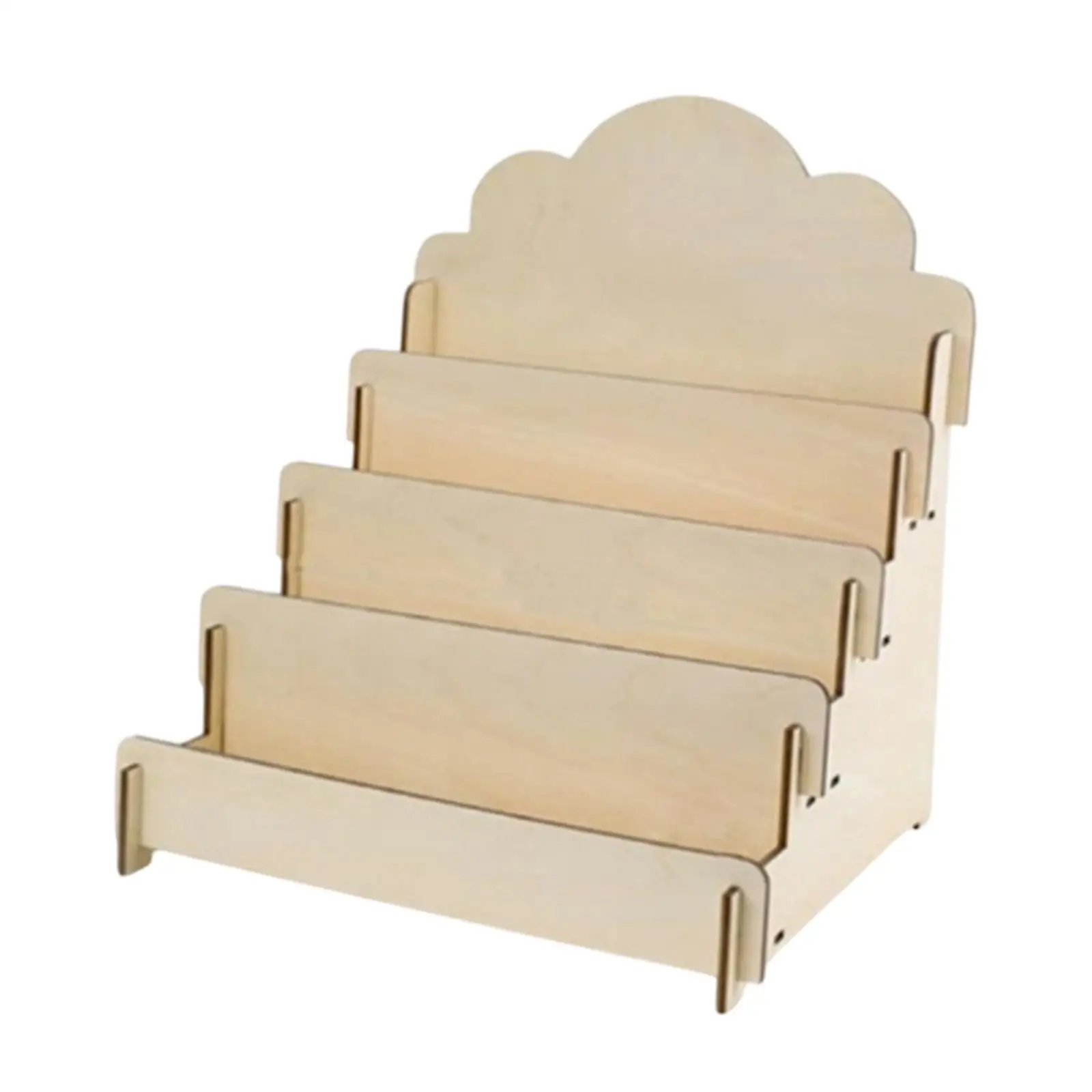 Wooden Card Display Holder Multipurpose Tiered Rack for Greeting Comic Sports Cards Craft Table Organizer