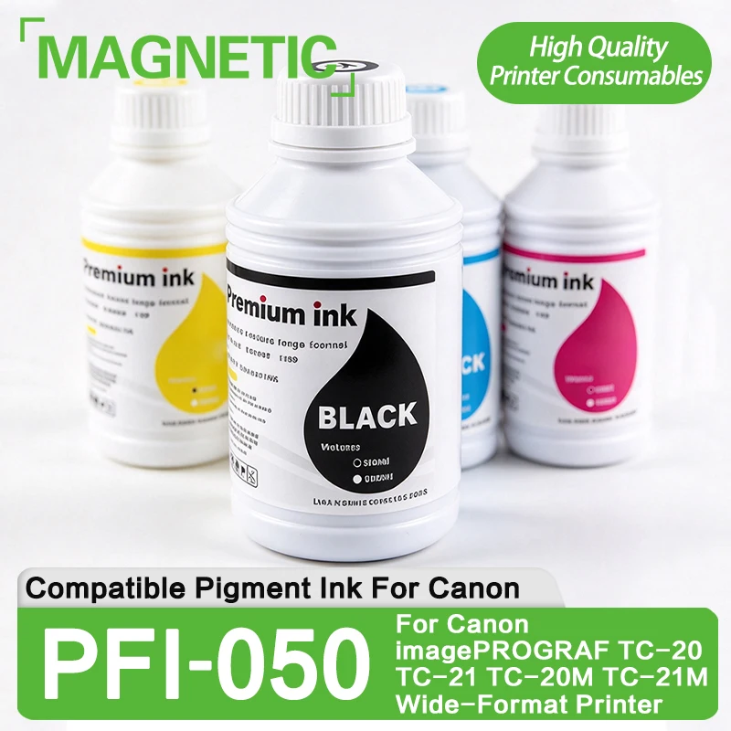 500ML 1000ML PFI-050 PFI050 Pigment Ink Compatible For Canon imagePROGRAF TC‑20 TC‑21 TC‑20M TC‑21M Wide‑Format Printer
