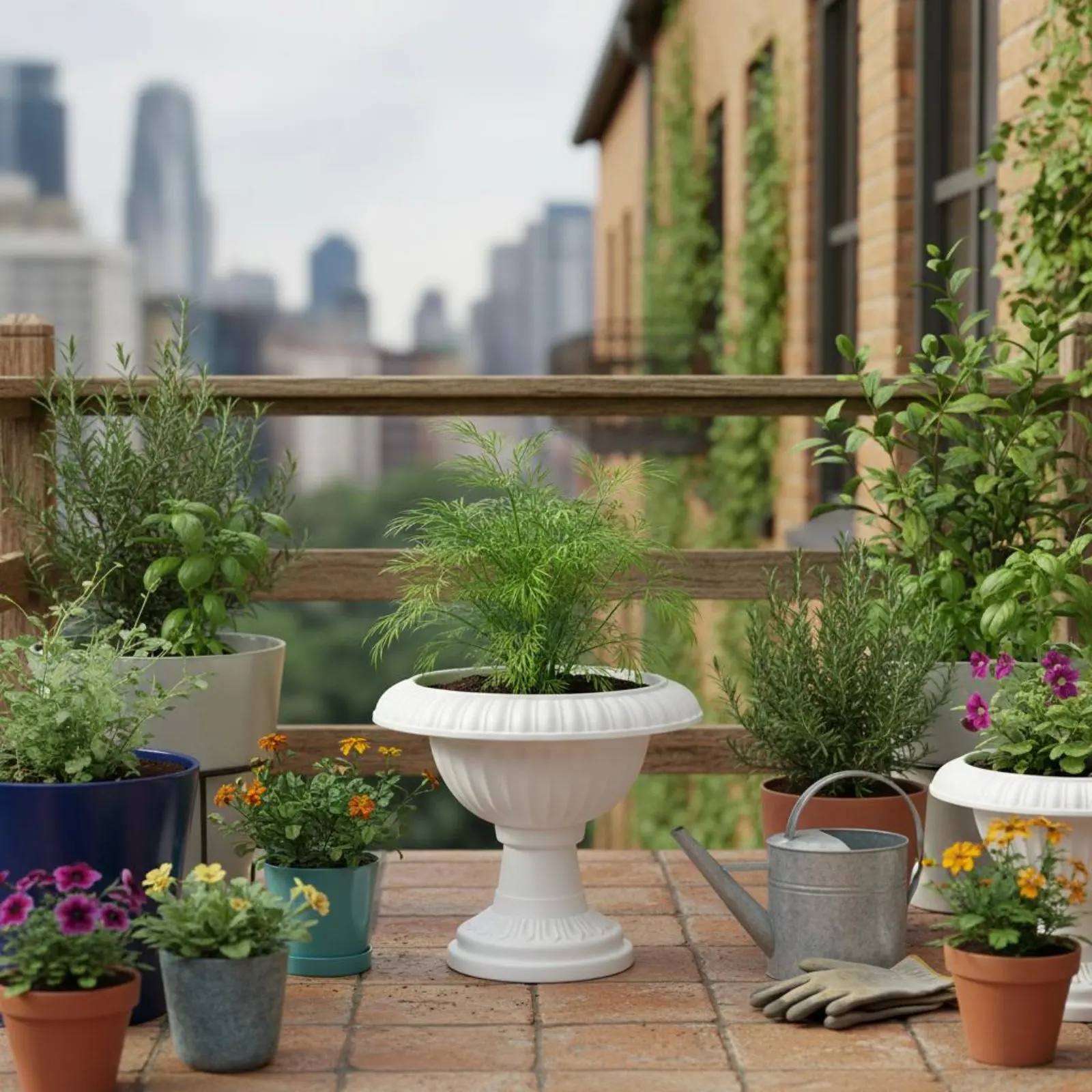 Pedestal Flower Pot Lightweight Goblet Shaped Flower Pot Wedding Centerpiece Vase Odorless Material Gardening Supply for Balcony