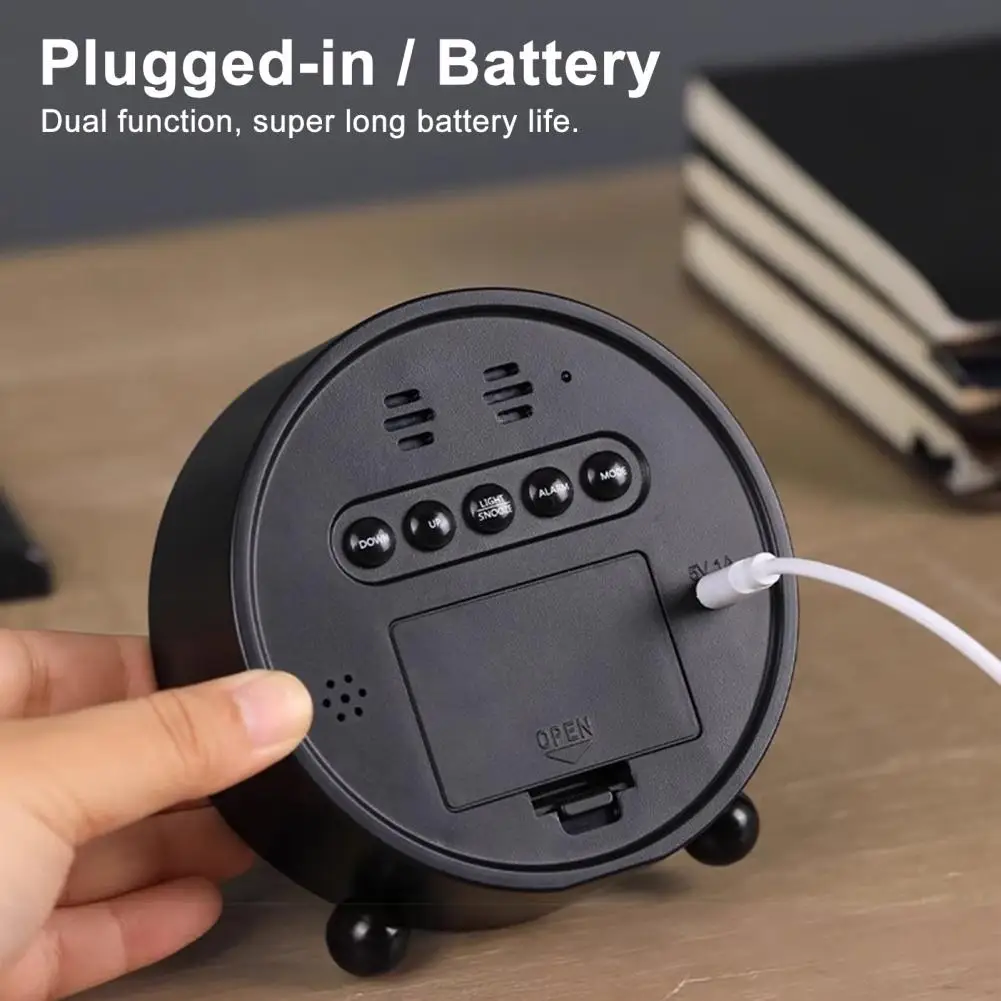 LED Alarm Clock Digital Alarm Clock Large LED Display 3 Levels Brightness Adjustable Silent USB Home Bedroom Bedside Desk Clock