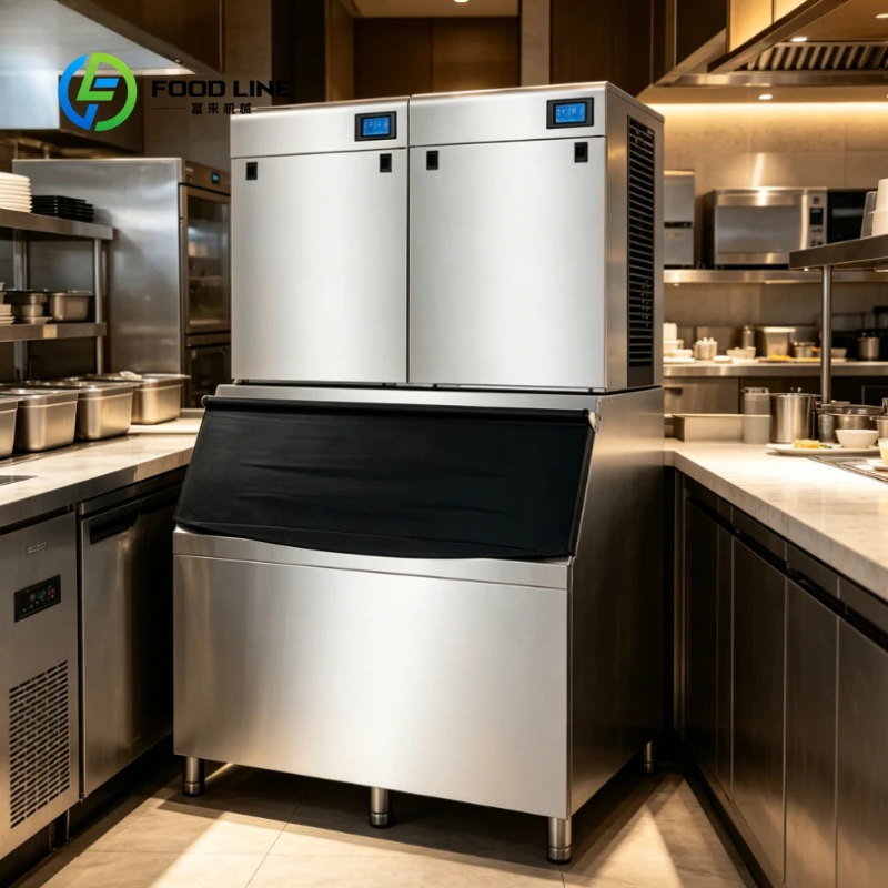 Customized High Capacity Commercial Ice Cube Machine, Professional Stainless Steel Ice Maker for Food Beverage Industry Use