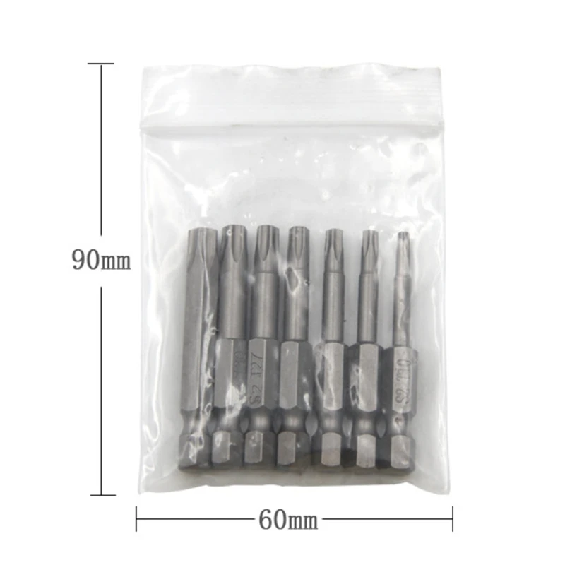 5 Point Security Star Torx Screwdriver Bits Set T10-T40 2-Inch Length 7 Pieces J2FA