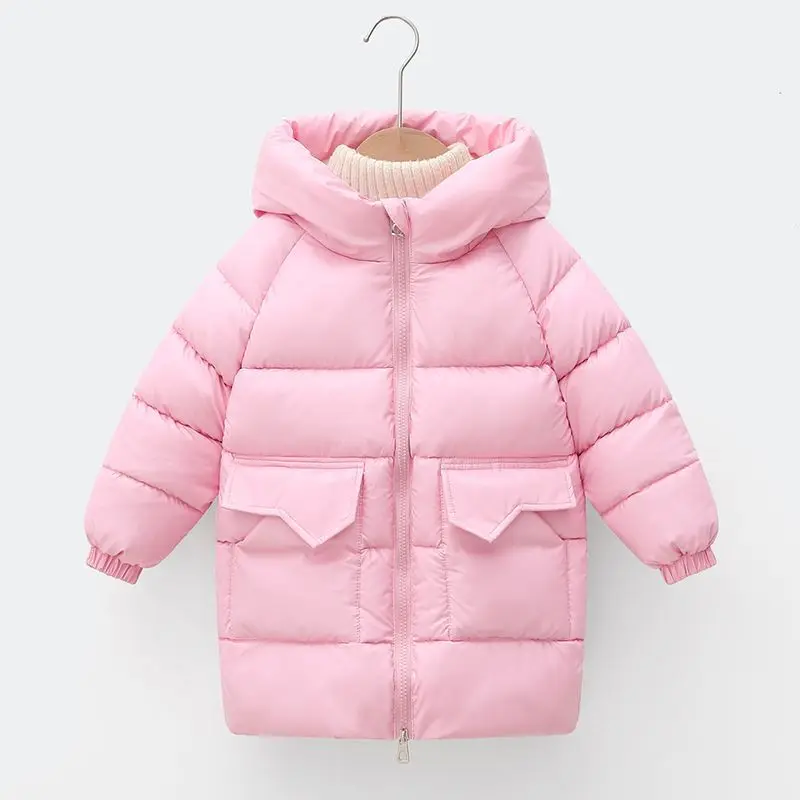 

2024 New Children's Down Cotton Jacket Girls and Boy Baby Cotton Coats Wash Free Winter Thickened Outerwear Parka 7 9 12 Years