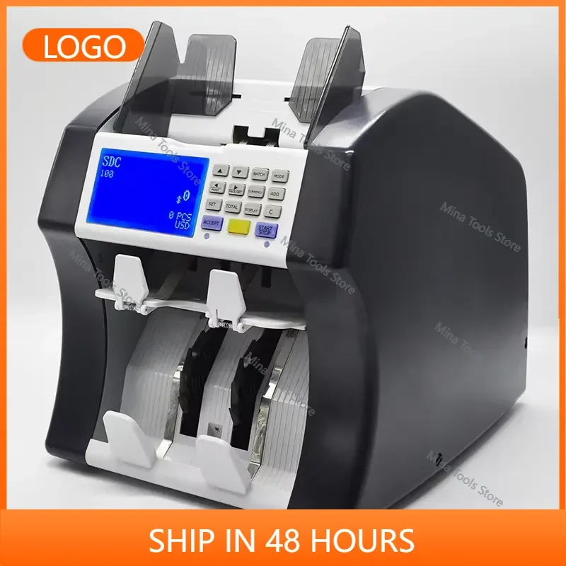 2-Pocket LED Display Counterfeit Banknote Counting Machine Mixed Bill Counter