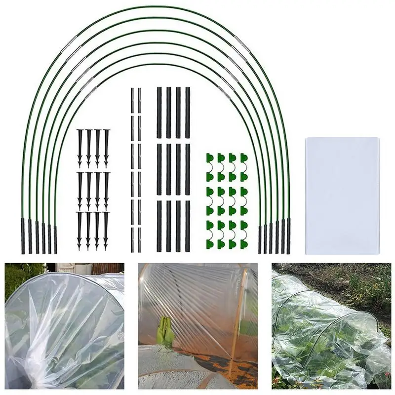 

Garden Poly Tunnel Effective Protection Greenhouse Plant Cover Support Portable Garden Grow Tunnel Cover Barrier Greenhouse