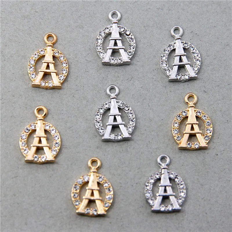 6pcs Accessories Eiffel Tower Necklace NEW Crystal Rhinestone Necklaces For Women Wedding Valentine's Day Gifts pendant