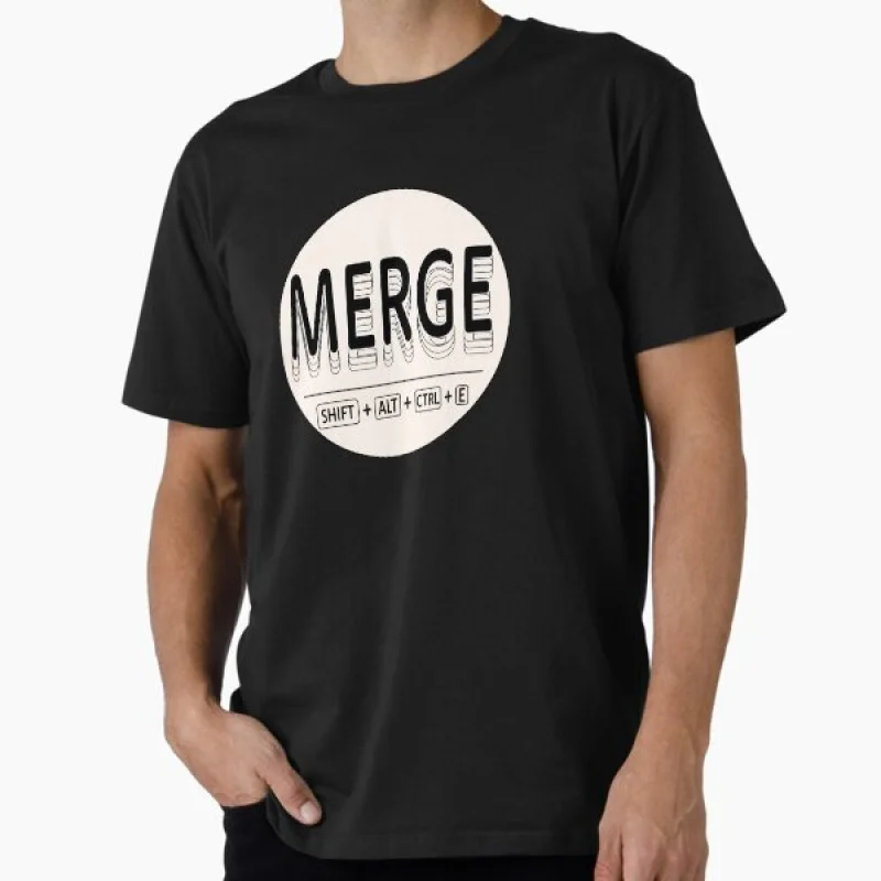 

MERGE.. Funny Git merge system admin humor T Shirt for developer Graphic clothes All size tops S-6XL