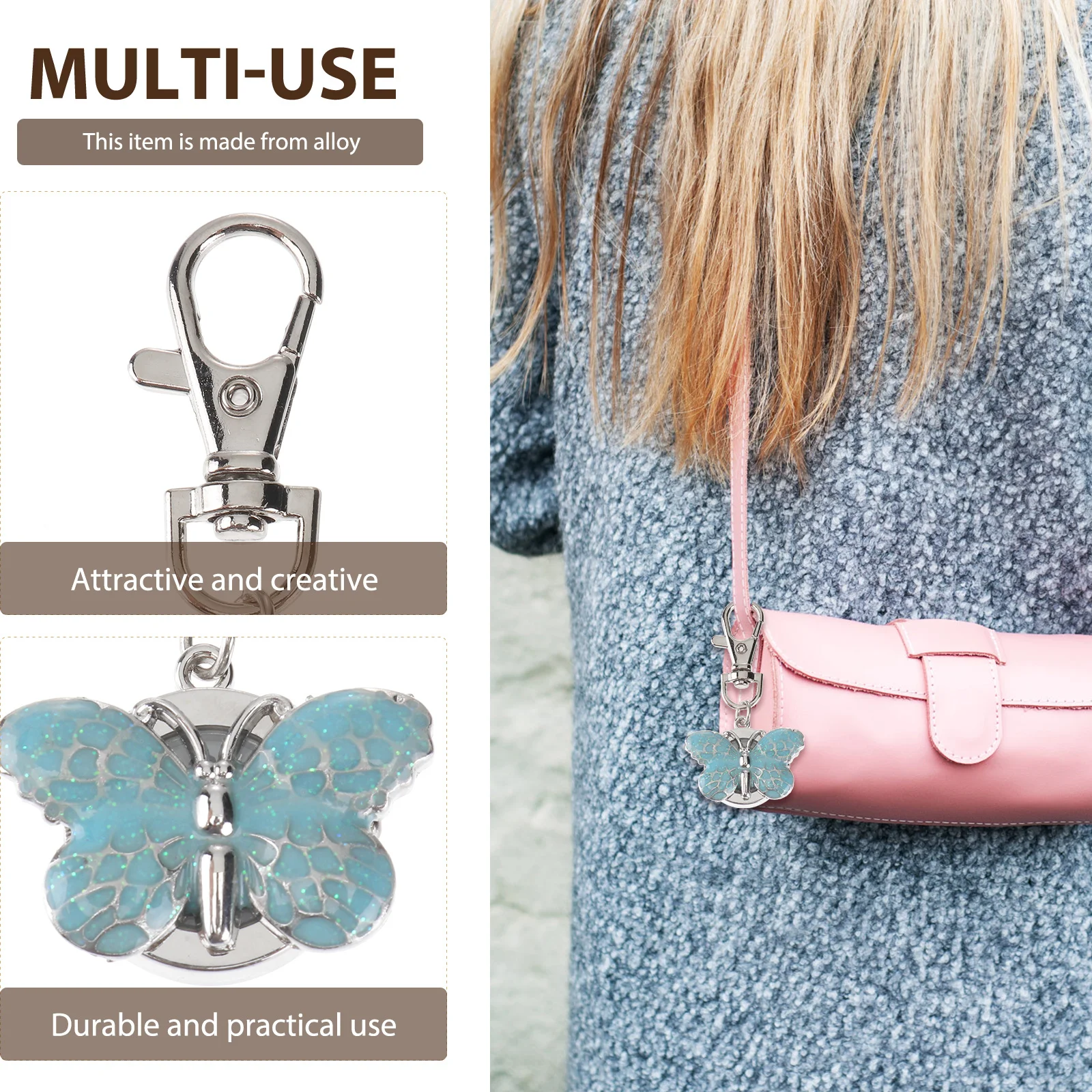 

1Pcs Keychain Pocket Watch Blue Creative Fashion Keyring Quartz Large Round Design Easy Read Time Popular Gift