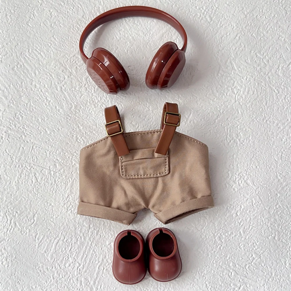 الملابس لدمى Labubu 15 سنتيمتر 17 سنتيمتر 1st إلى 3rd الجيل ملابس العمل وزرة وسماعات مجموعة الملابس والاكسسوارات