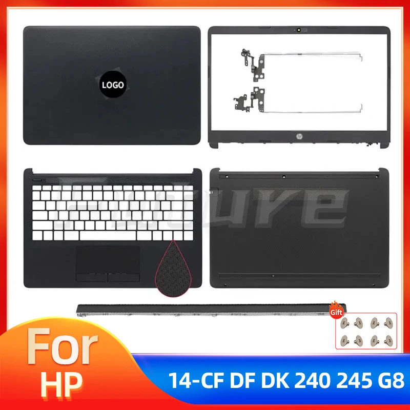 

New Case For HP 14-CF 14-DF 14-DK 14-DP 14S-CR 14S-CF 240 245 G8 LCD Back Cover Front Bezel Palmrest Bottom Case Black