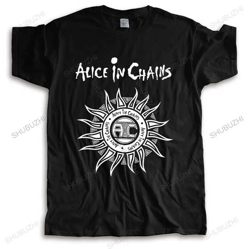 Men Crew Neck Tops fashion Cotton Tshirt Alice in Chains Sun Logo Men\'s unisex t-shirt casual loose style tops Bigger size