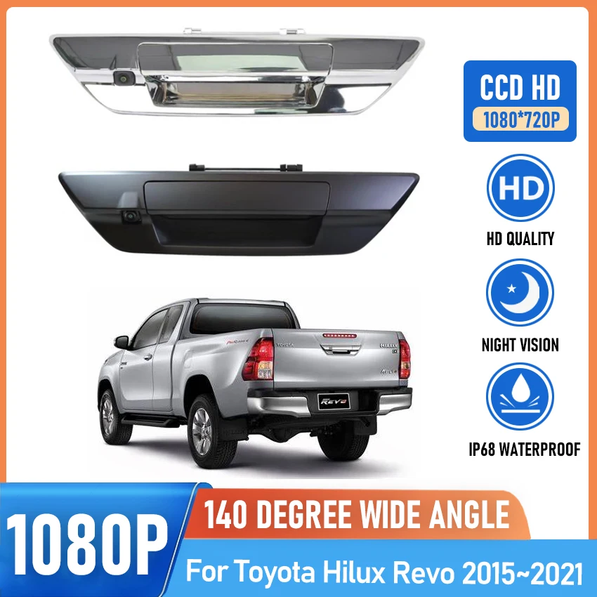 HD 1080P 140 ° Pickup Truck vista posteriore telecamera nera per Toyota Hilux Revo 2015 2016 2017 2018 2019 2020 2021 visione notturna retromarcia