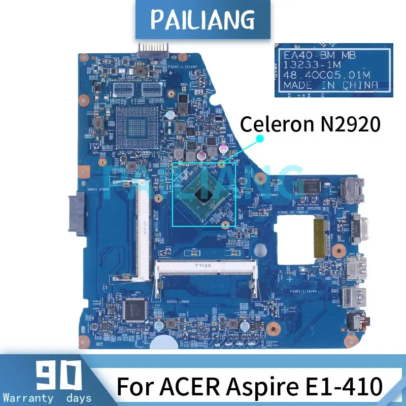 

For ACER Aspire E1-410 Celeron N2920 Laptop Motherboard NBMGP1100 EA40-BM MB 13233-1M SR1SF DDR3 Notebook Mainboard