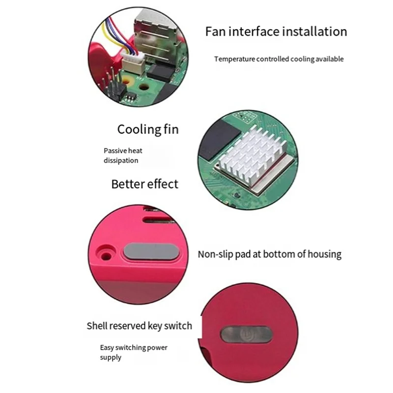 Alta qualidade para raspberry pi 5 caso capa protetora com ventilador do dissipador de calor controle velocidade pwm, para raspberry pi 5