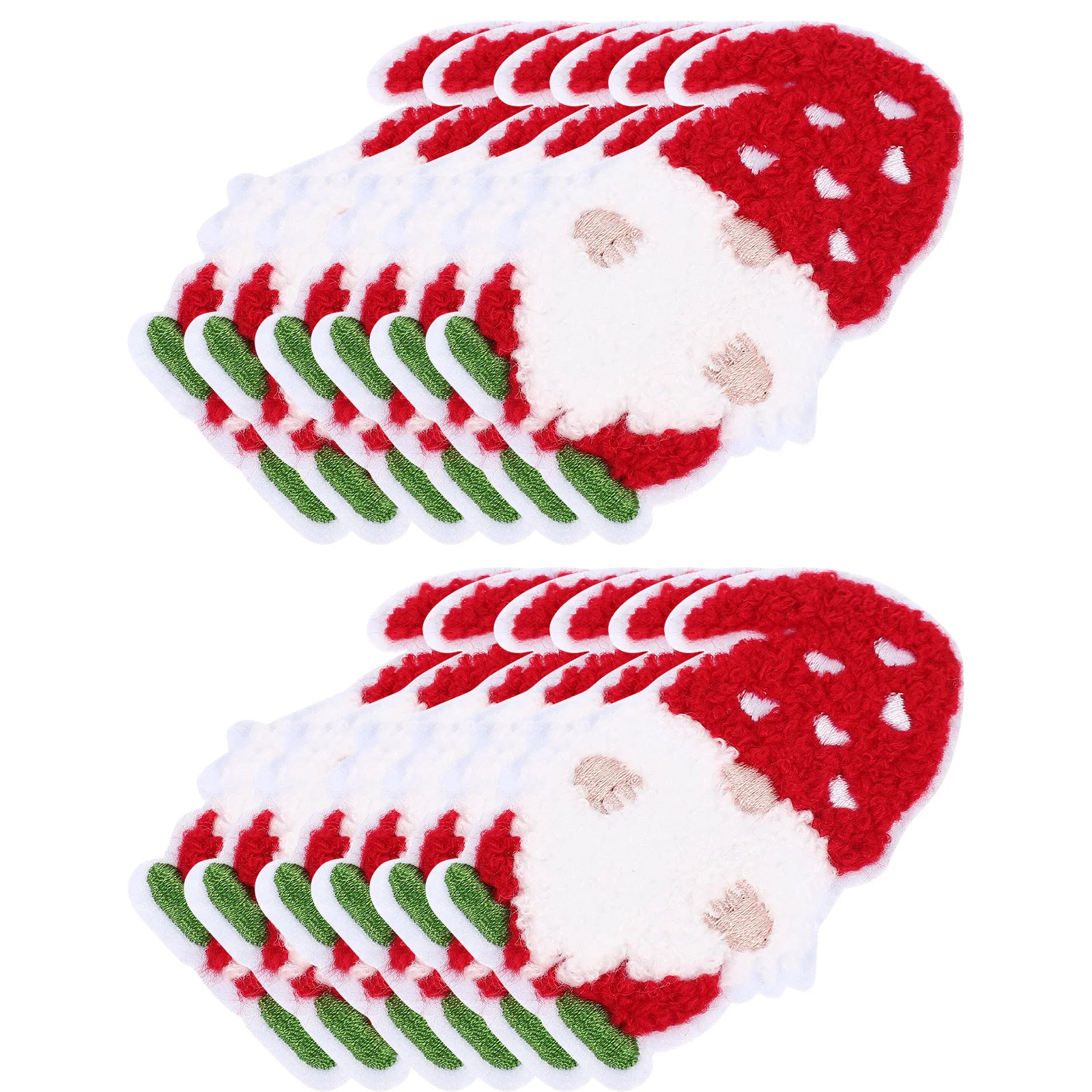 12 Pcs Christmas Patch Embroidery Small Craft Patches Polyester DIY Hat Lovely Clothes Accessories Adorable Supplies Badge Coat